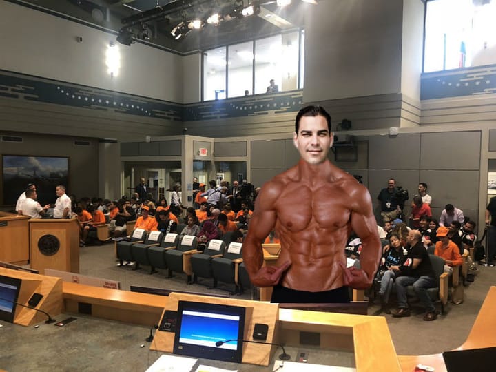 Shirtless Francis Suarez Asks Commission To Approve Strong Mayor Referendum